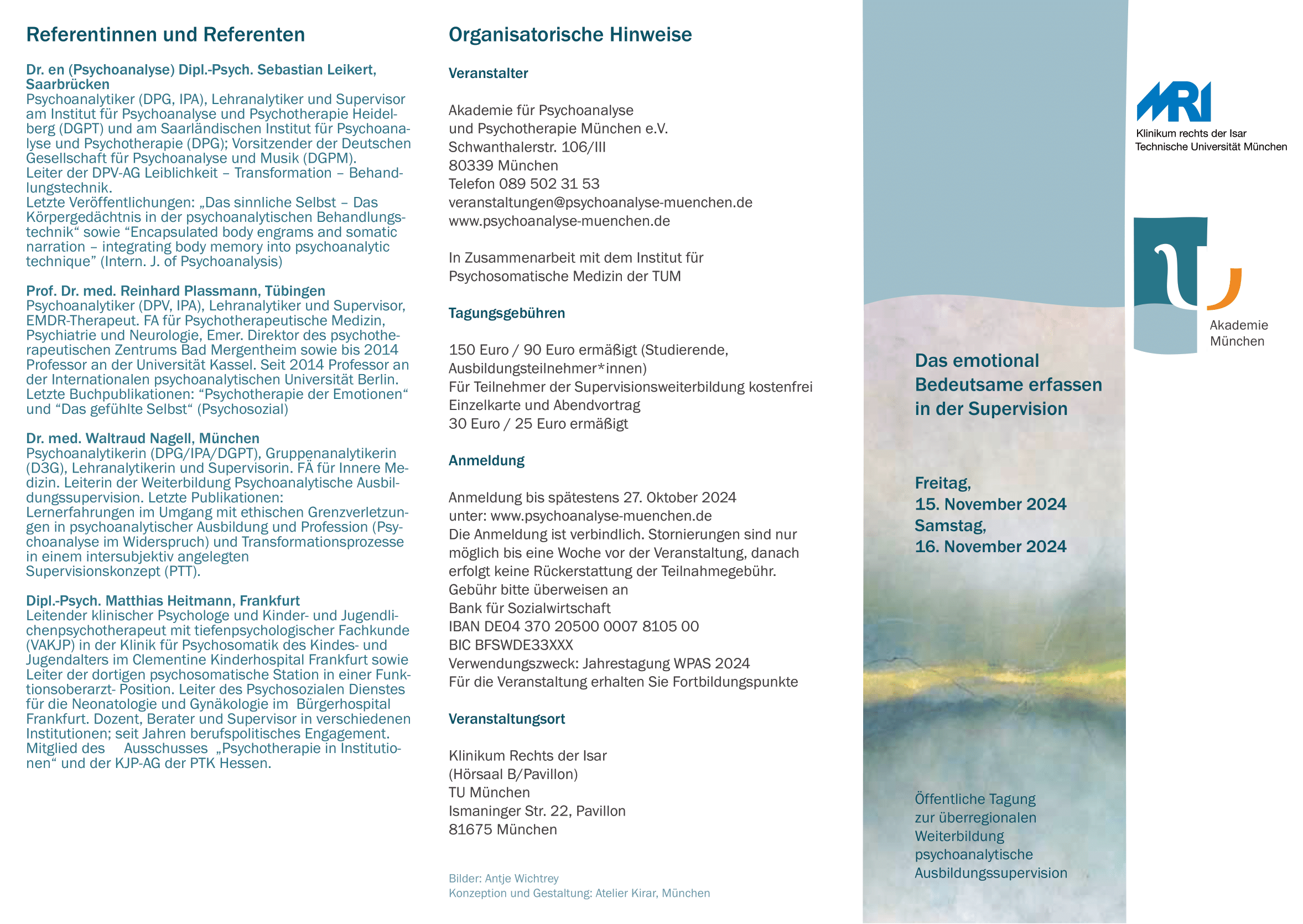 Flyer Das emotionals Bedeutsame in der Supervision, München 2024 1